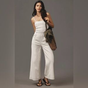 Pilcro Contrast Wide-Leg Denim Jumpsuit